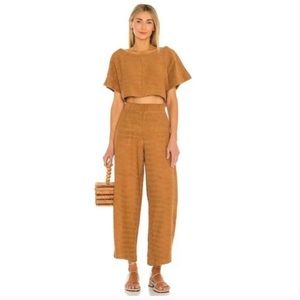 Free People FP Beach 2 Piece Matching Set Changing Tides In Brown Size Medium